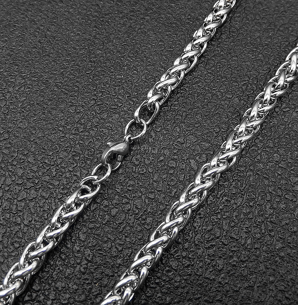 Men Women’s Silver Stainless Steel 6mm Spiga Chain Link Necklace 20-32″