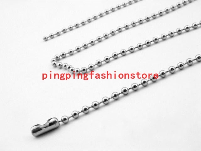 Wholesale1.5/2/2.4/3.2mm Silver Ball Chain Stainless Steel Necklace 10/50/100pcs