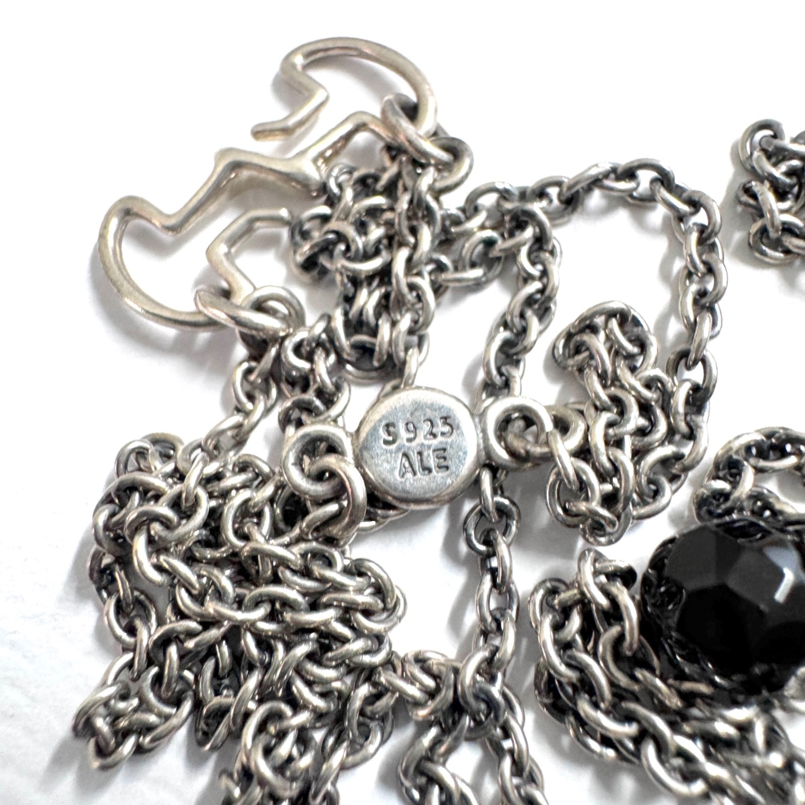 Pandora RARE and Beautiful Onyx Stones Toggle Necklace With S Hook