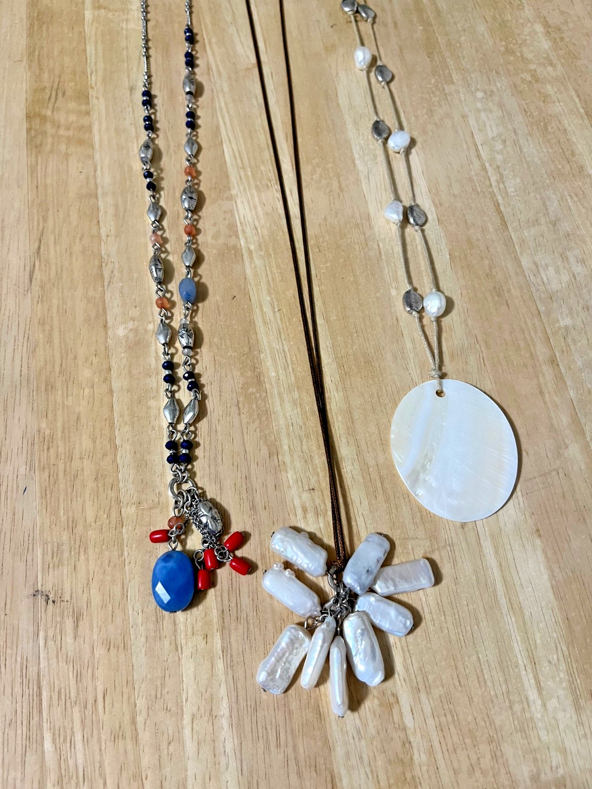 J Jill Boho Fashion Pendant Necklaces Lot of 5 Adjustable 17 in Long Excellent
