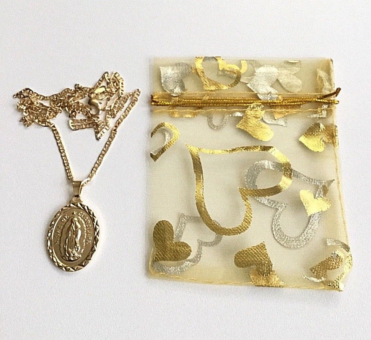 18K GOLD FILLED GUADALUPE MARINER LINK NECKLACE 20”/CADENA GUADALUPE-32mm-P281