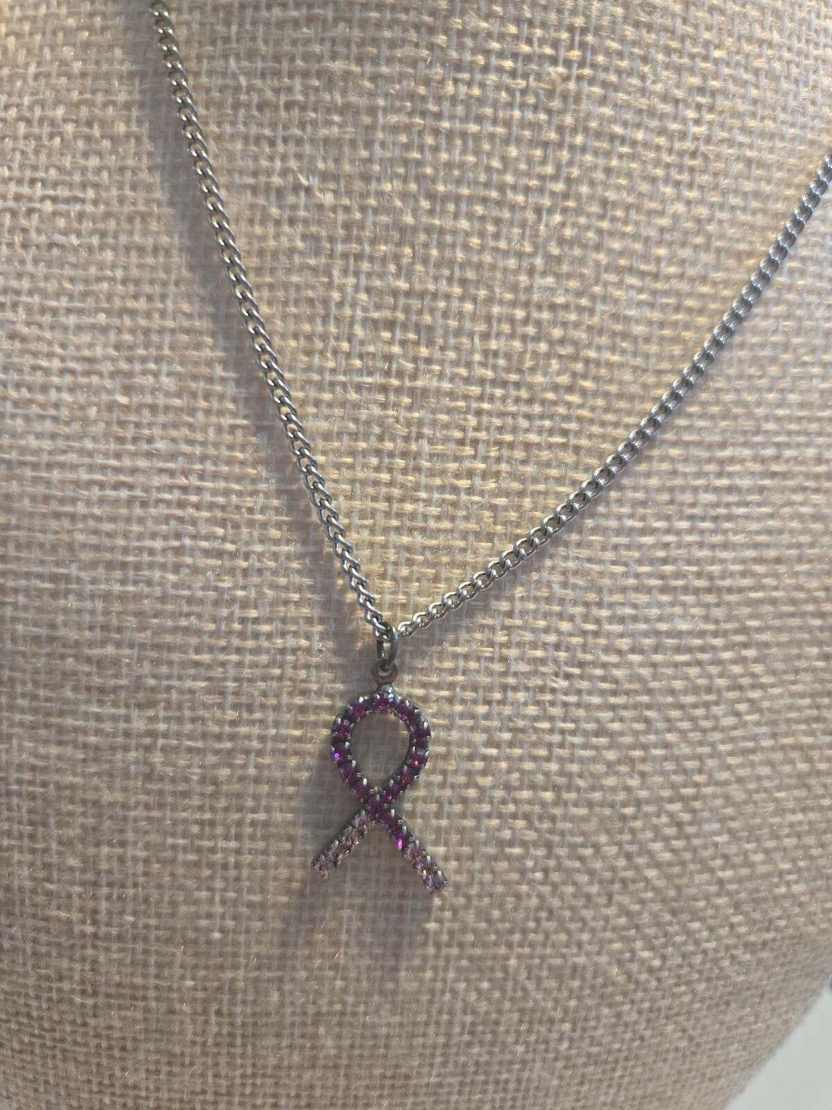 Sabika Breast Cancer Ribbom Necklace 2023