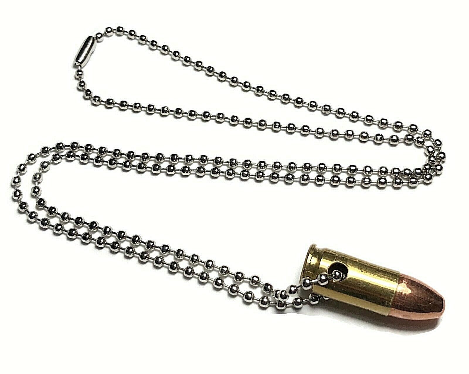 9mm necklace bullet Luger necklace snap cap bullet bead chain pendant dog tag