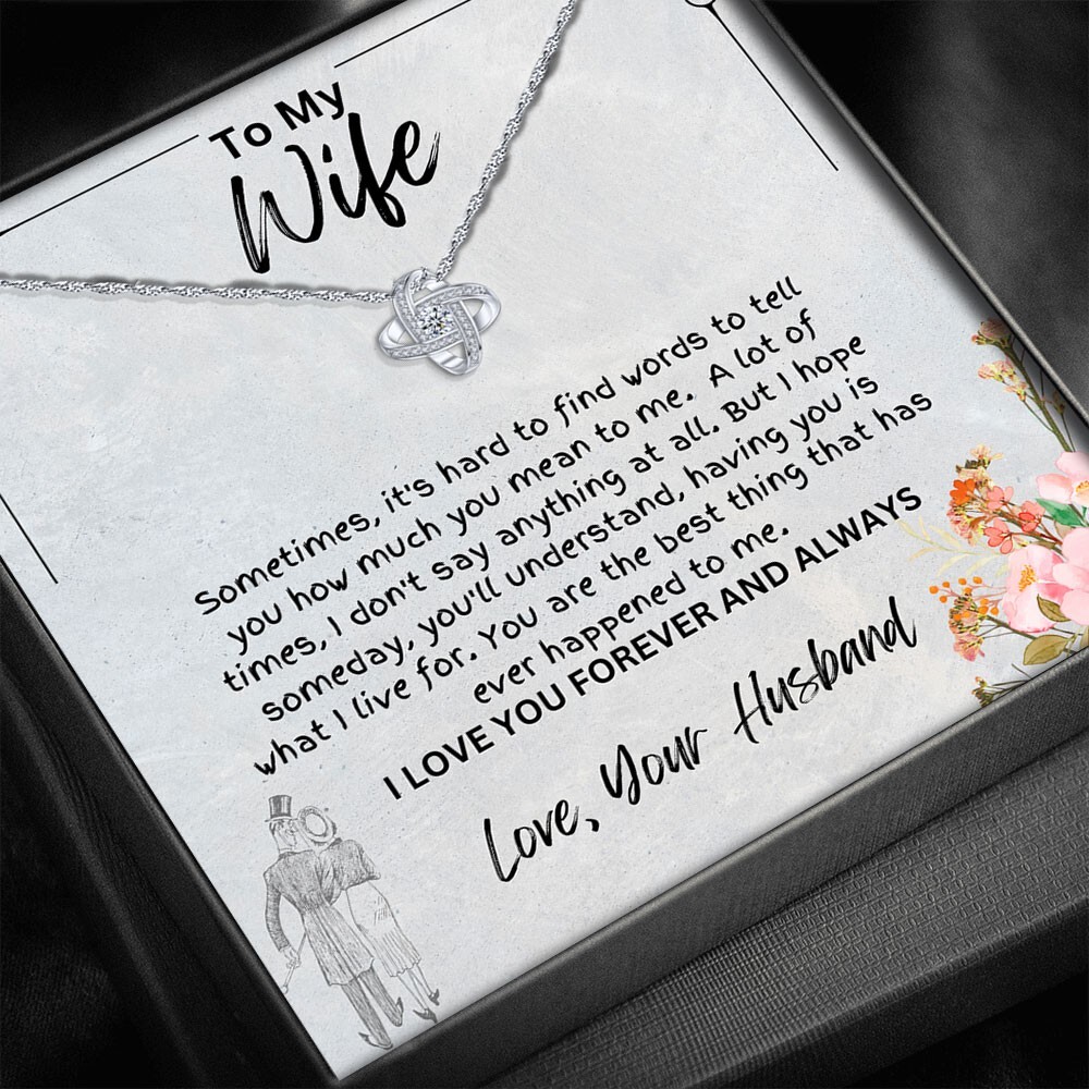 Valentines Day Gifts For Women To My Wife, Girl Necklace, Romantic Love Knot Box
