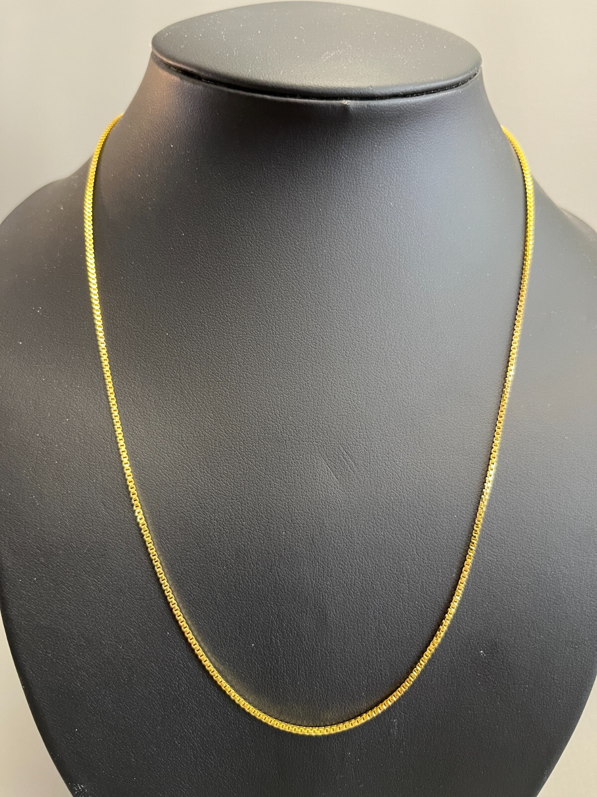 SHARP!! STAMPED 18K GOLD FILLED 1.6mm BOX CHAIN 20″ LONG FITS PENDANT NECKLACE
