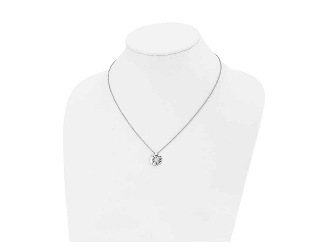 Stainless Steel Polished Hearts Pendant Necklace with Chain (18.5 Inches)