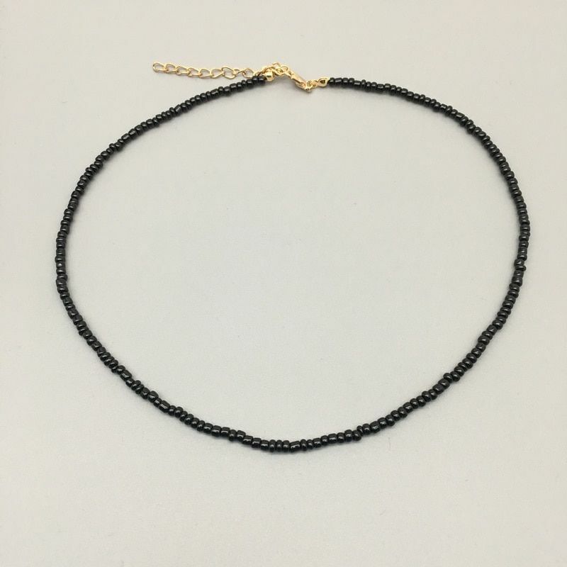 Women Necklace Seed Beads Strand String Beaded Short Jewelry 16 Inches Chokers