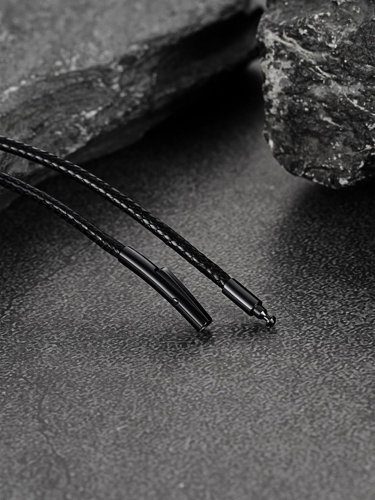 Men’s Leather Necklace Cord with Stainless Steel Clasp 2mm 3mm 16-30 In. Black