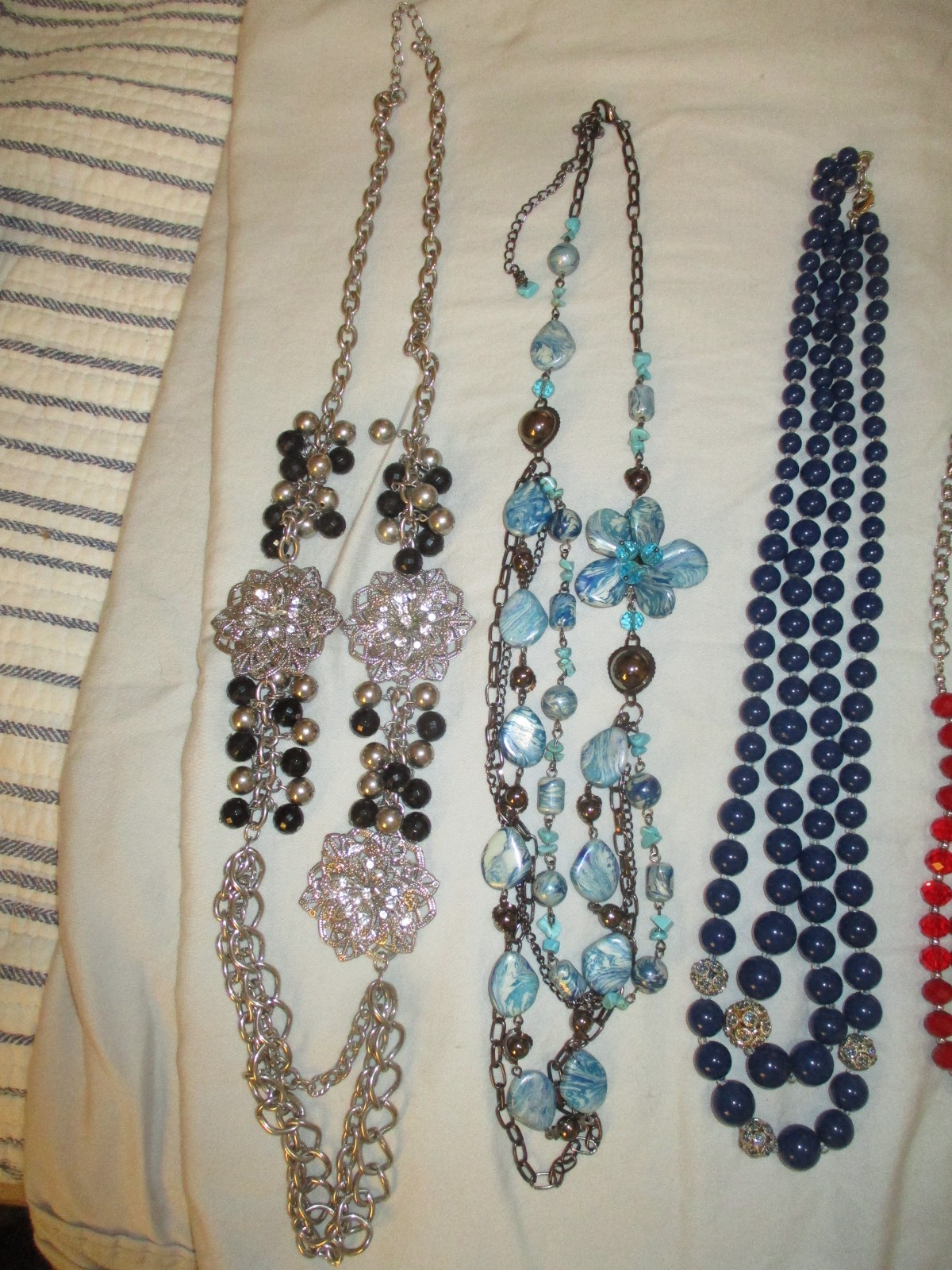 Lot of 6 Necklaces 5 Long 1 Short Various Makers Some Unmarked Nice Quality