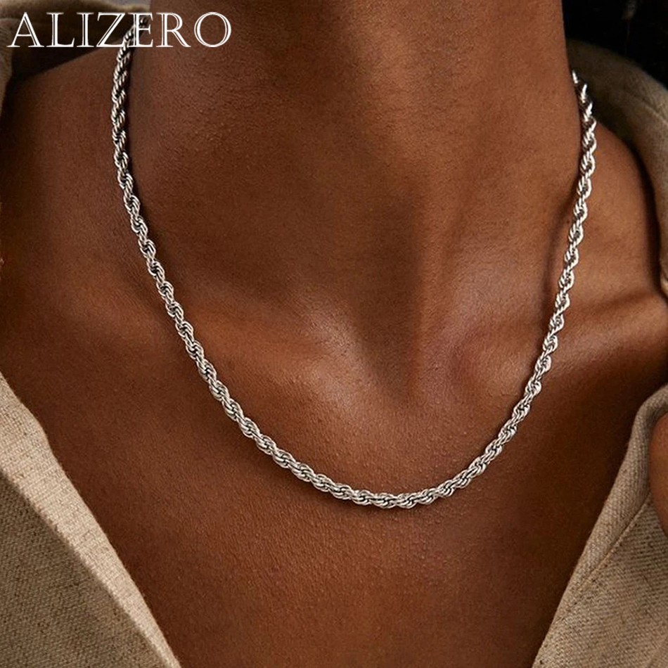 4mm Diamond Cut Solid 925 Sterling Silver Italian Rope Chain Men’s Necklace***