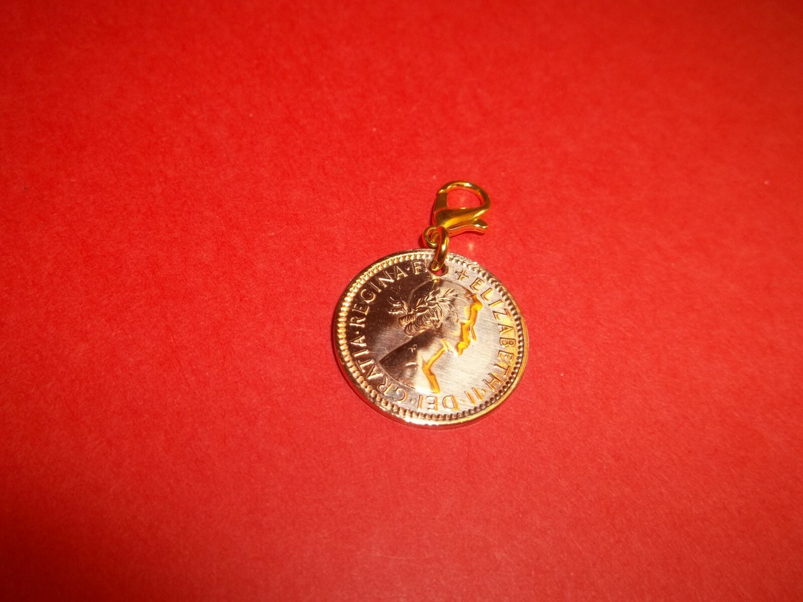 FARTHING COIN – WREN – HIGHLY POLISHED PENDANT / CHARM – 1939 to 1955