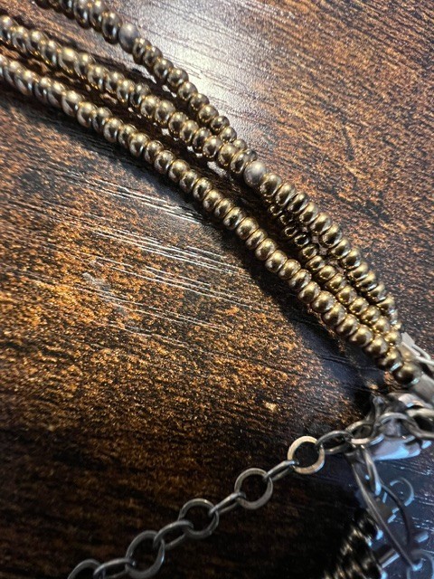 Silpada 18″-20″ Three Strand Bronze Glass Bead Necklace – Vintage