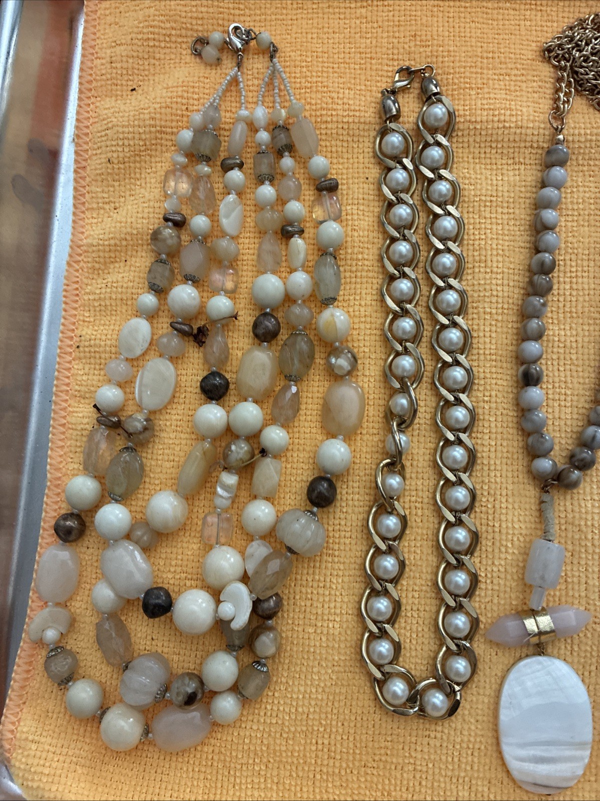Fashioned Lot of 6 Necklaces. Various Lengths and Styles. Stones Glass Beads