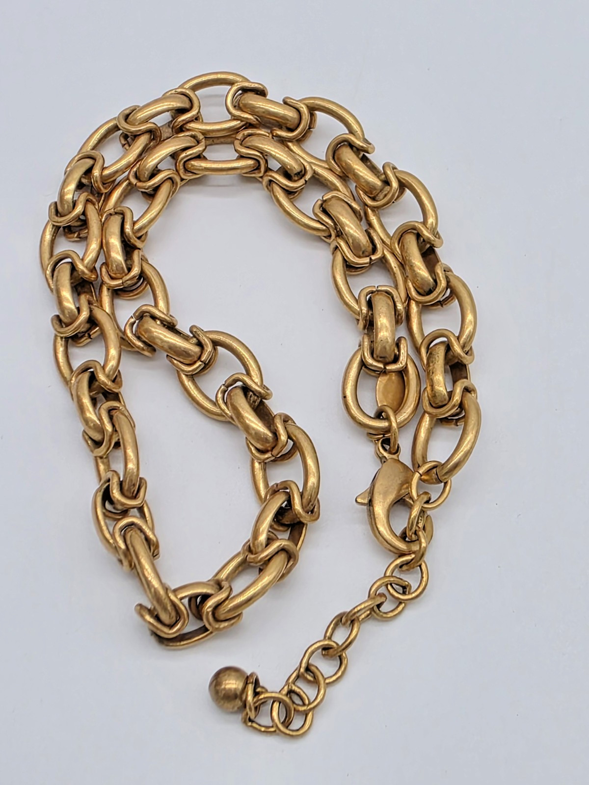 Premier Designs BRONZE BEAUTY Necklace Matte Gold Chunky Links 16″