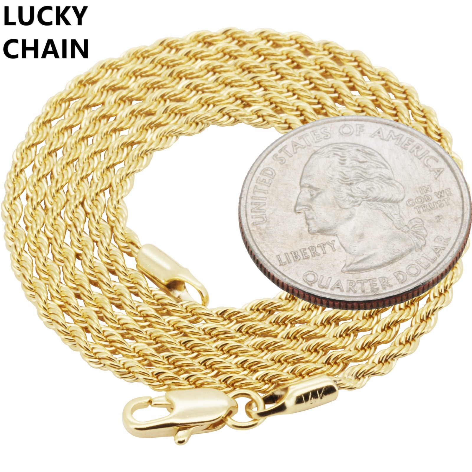 16”18”20”22”24”14K GOLD FILLED ROPE CHAIN NECKLACE 1.5mm 6g-10g H3