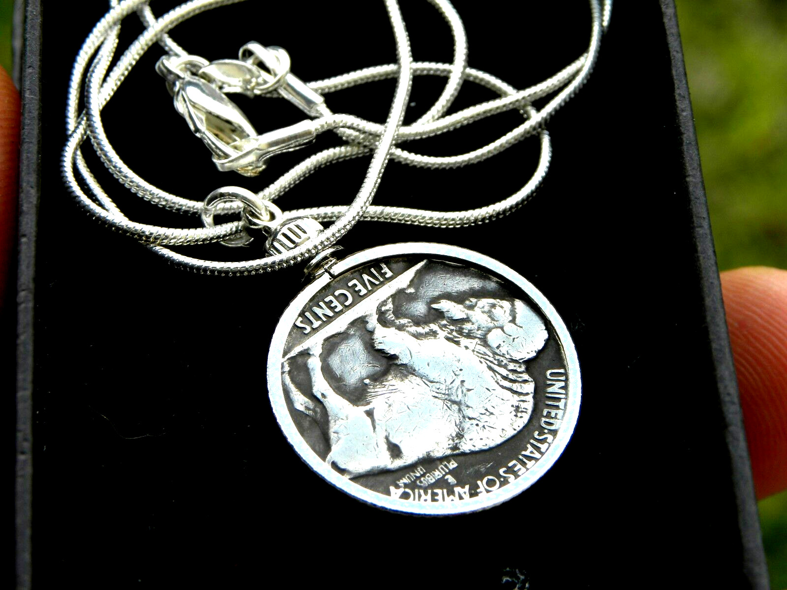 Necklace 1936 authentic Buffalo Indian Nickel coin nice gift for biker surfer