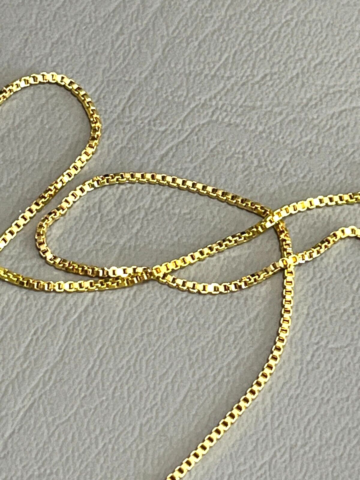 SHARP!! STAMPED 18K GOLD FILLED 1.6mm BOX CHAIN 28″ LONG FITS PENDANT NECKLACE