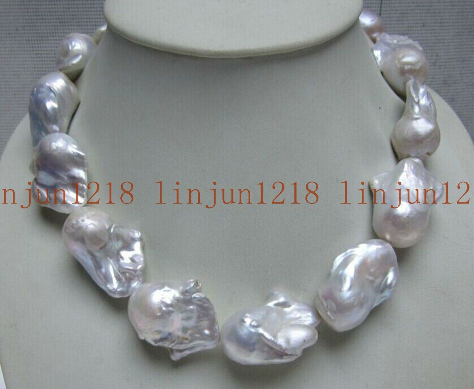 18″ 15-25mm Huge South Baroque White Reborn keshi Pearl Necklace AAA