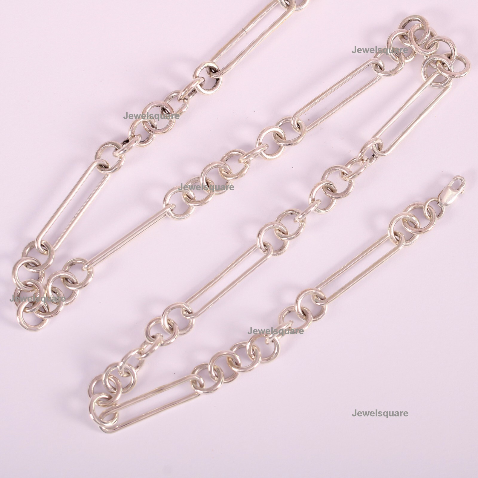 Paperclip Chain Necklace, Plain Layering Chain Necklace In 925 Sterling Silver