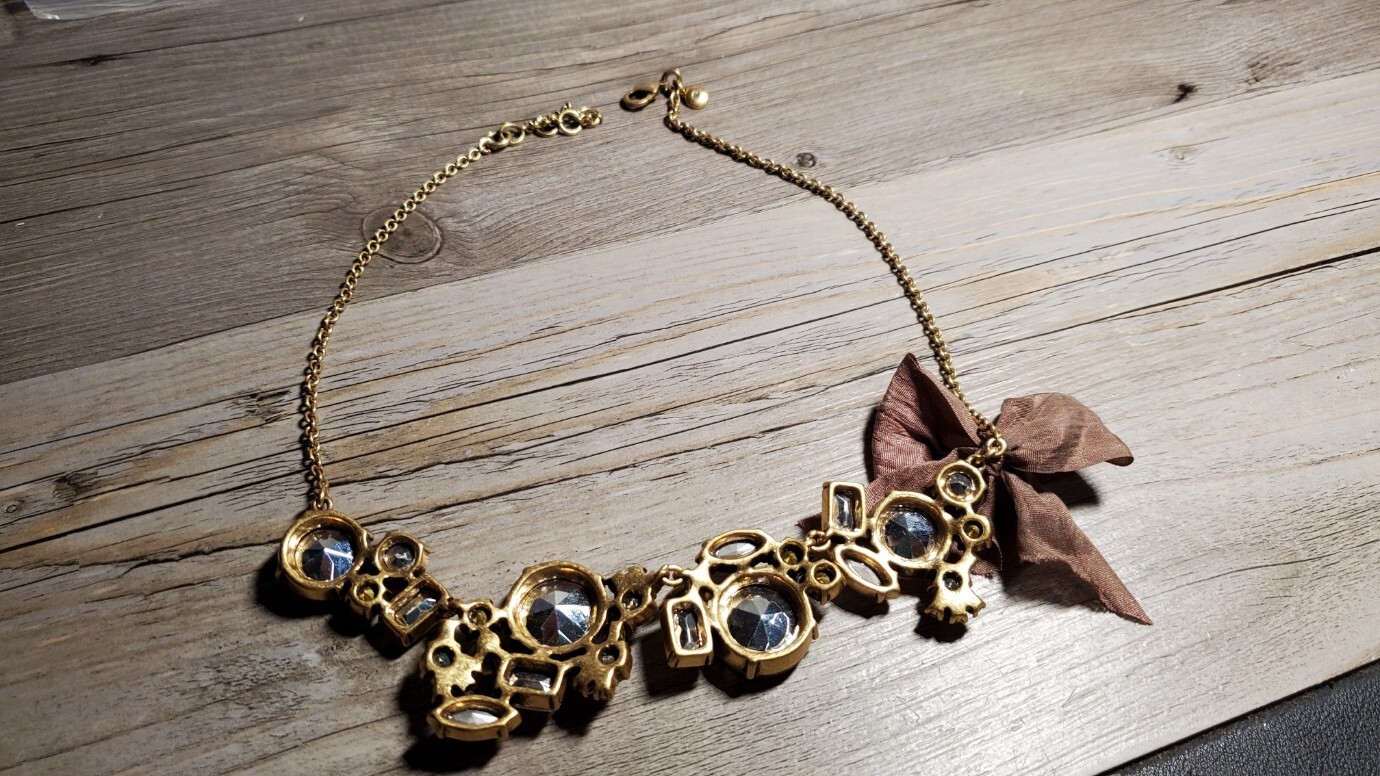 J Crew Chunky Mixed Crystal Multi Color Stone 20″ Statement Necklace