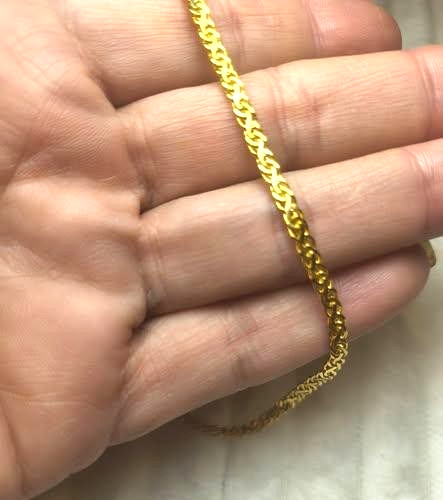 Gold Tone Braided Rope Chain Necklace Twisted Links Lobster Clasp Kore