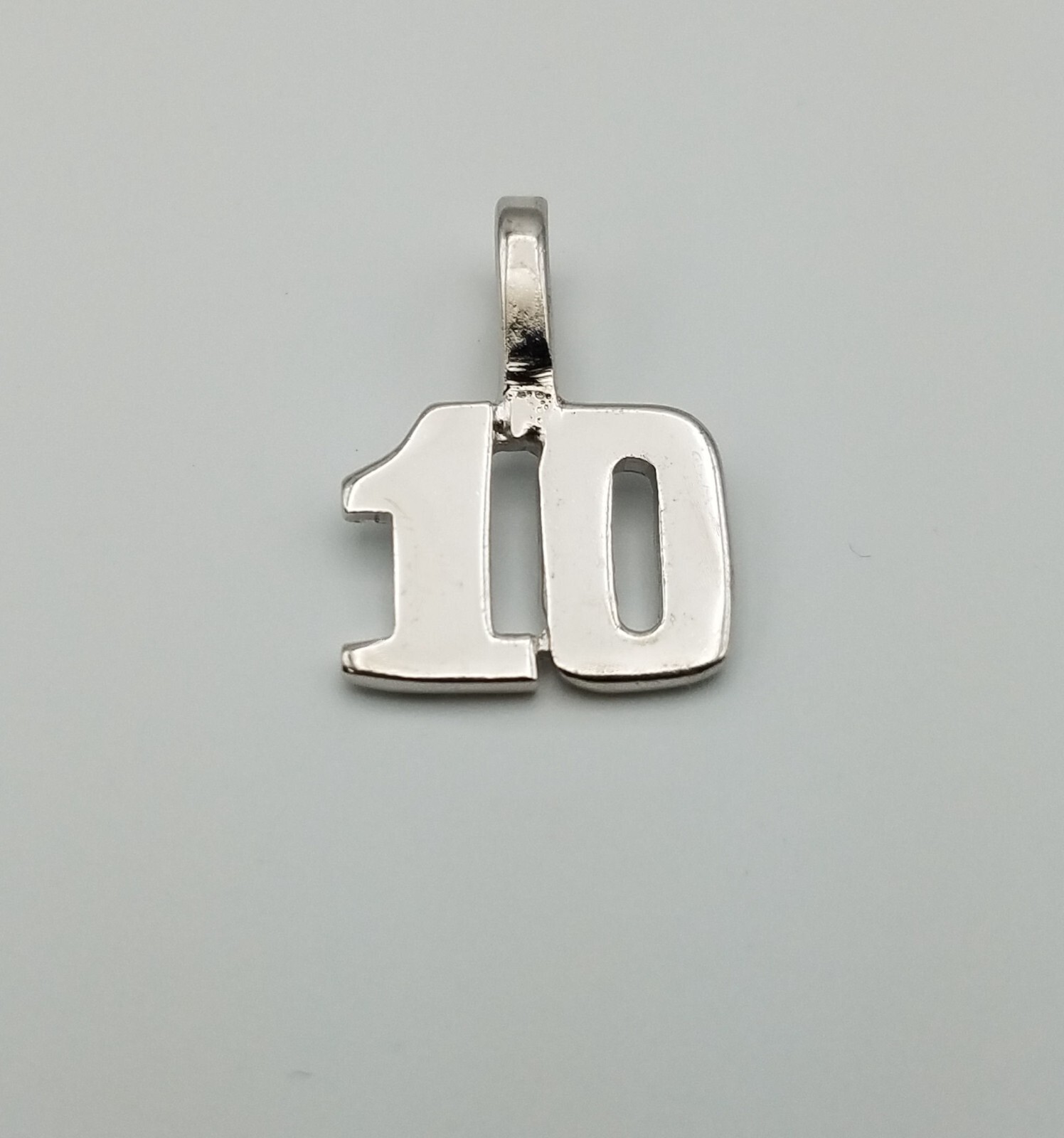 NUMBER PENDANT Numbers 1 – 25 Bright Silver Rhodium Plated Smooth Finish Teams