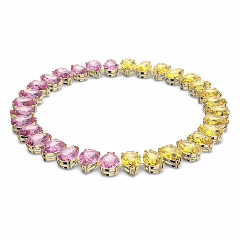 Swarovski Millenia Necklace Pear Cut Pink Yellow Crystals