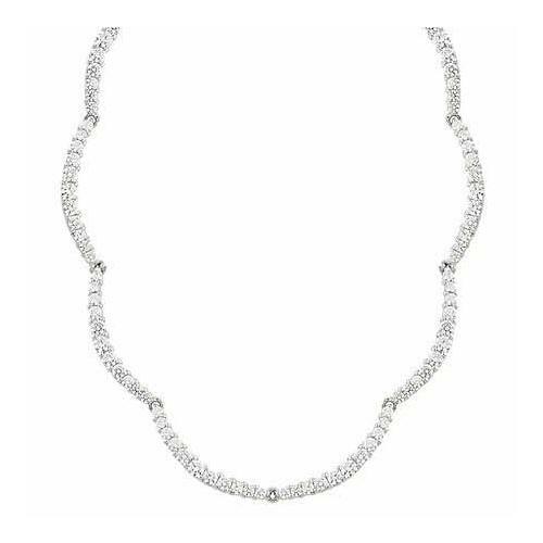 Silver 8.64 CTW Simulated DIAMOND ESTATE NECKLACE