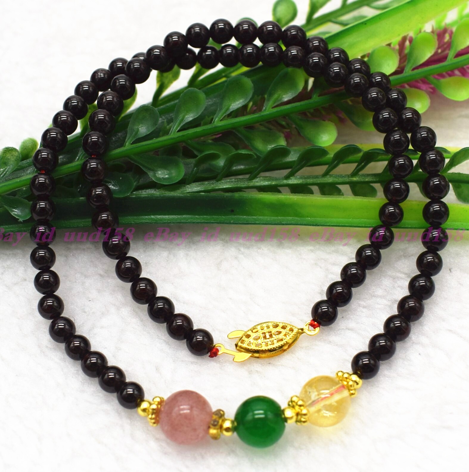 Genuine Natural 6mm Brazil Dark Red Garnet Round Gemstone Beads Necklace 18″