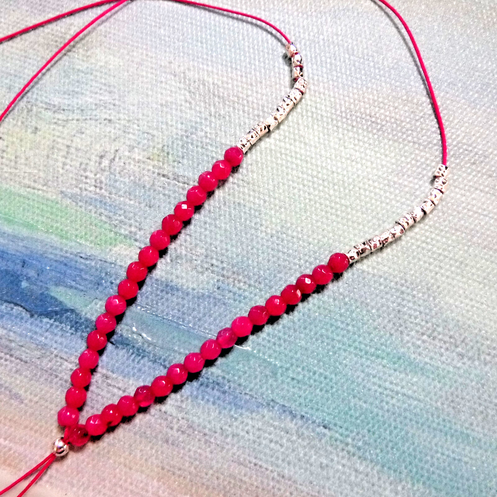 Gorjana Power Stone Pink Jade Dream Adjustable Necklace NWT
