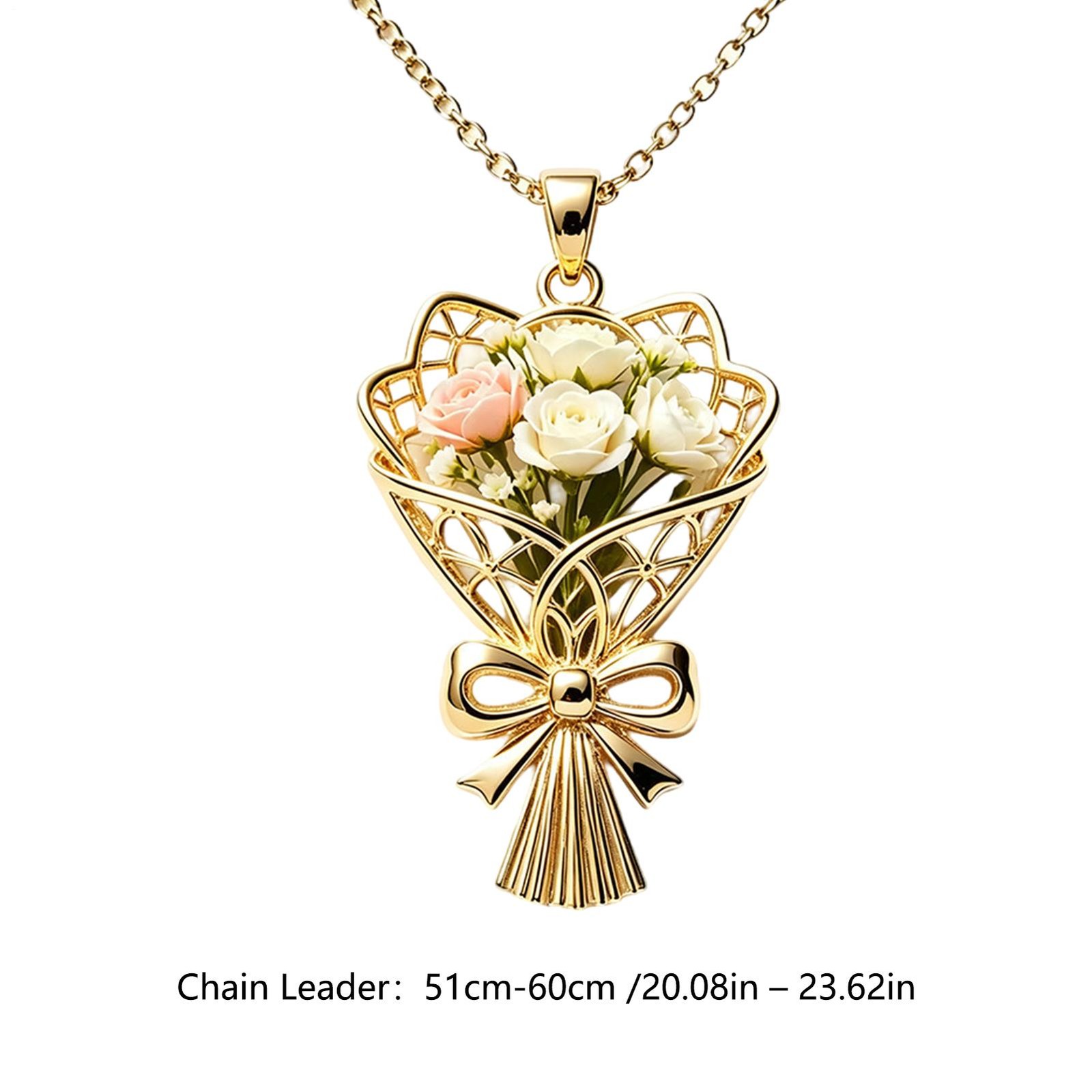 Wearable Vase Necklace for Women Artful Flower Bouquet Pendant Chain
