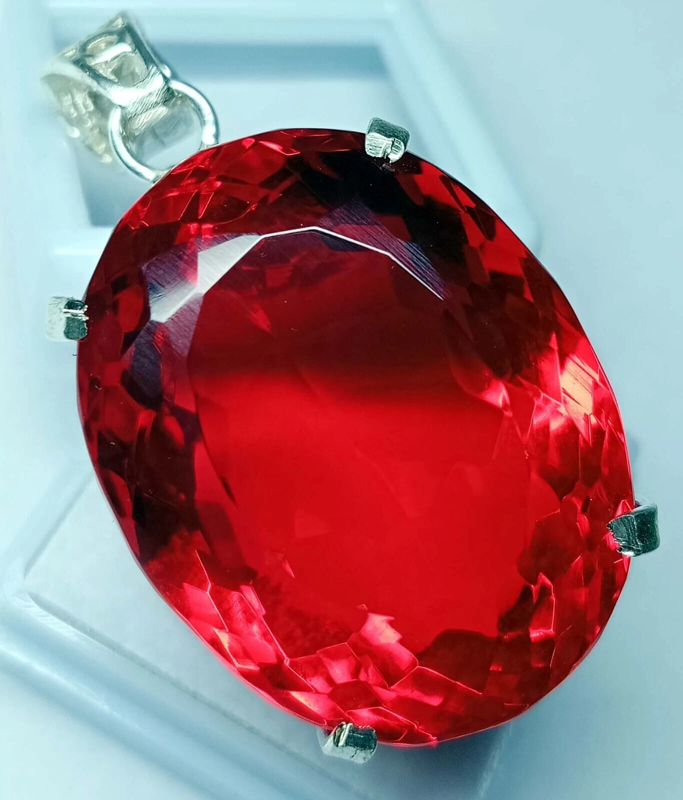 Oval Cut 112-114 Ct Pendant Red Topaz Locket Natural Gemstone Certified PD059
