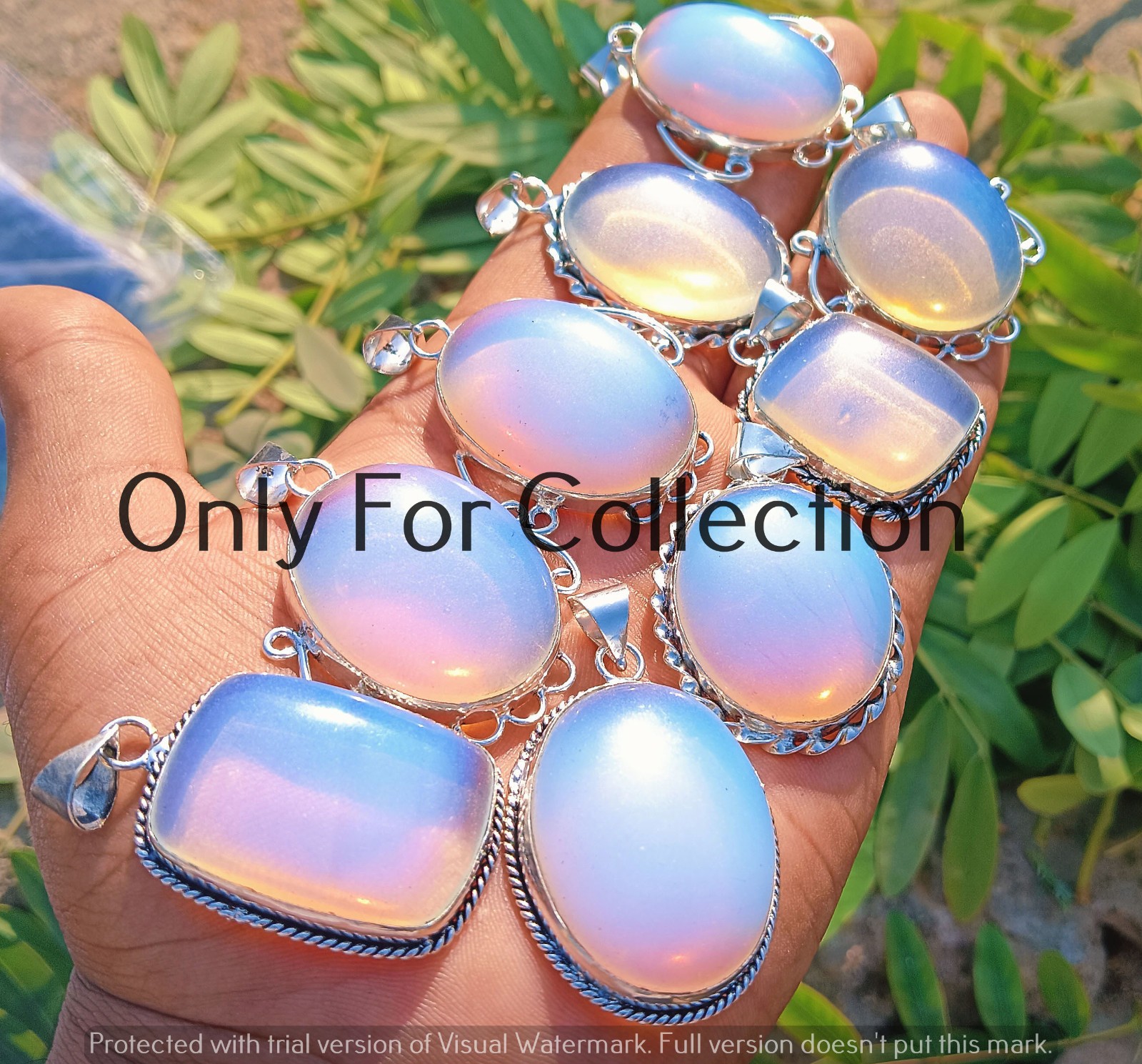 925 Sterling Silver Plated Opalite Gemstone Pendant Lot Wholesale Jewelry