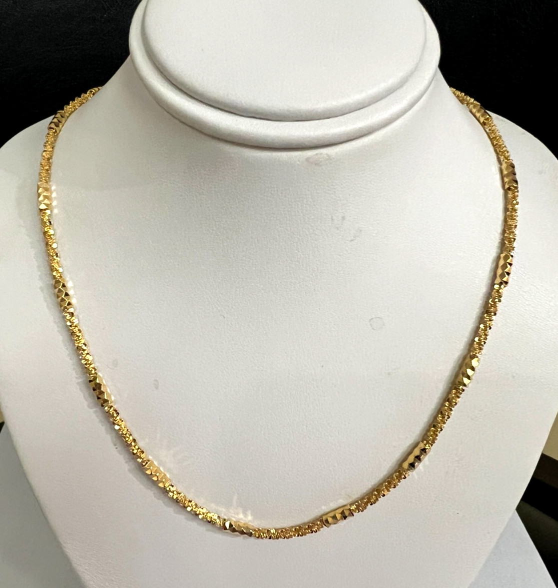 MILOR ITALY YELLOW TONED BRONZE MARGARITA 2MM CHAIN NECKLACE 20″