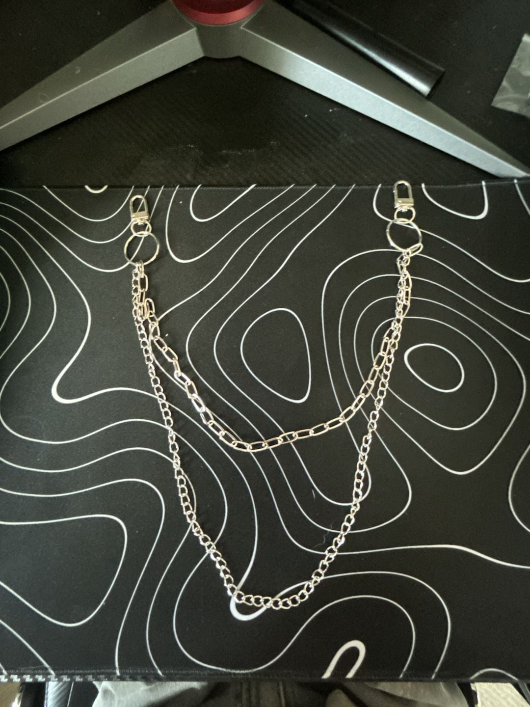 Double-Layered Silver Tone Punk Style Jean/Wallet Chain
