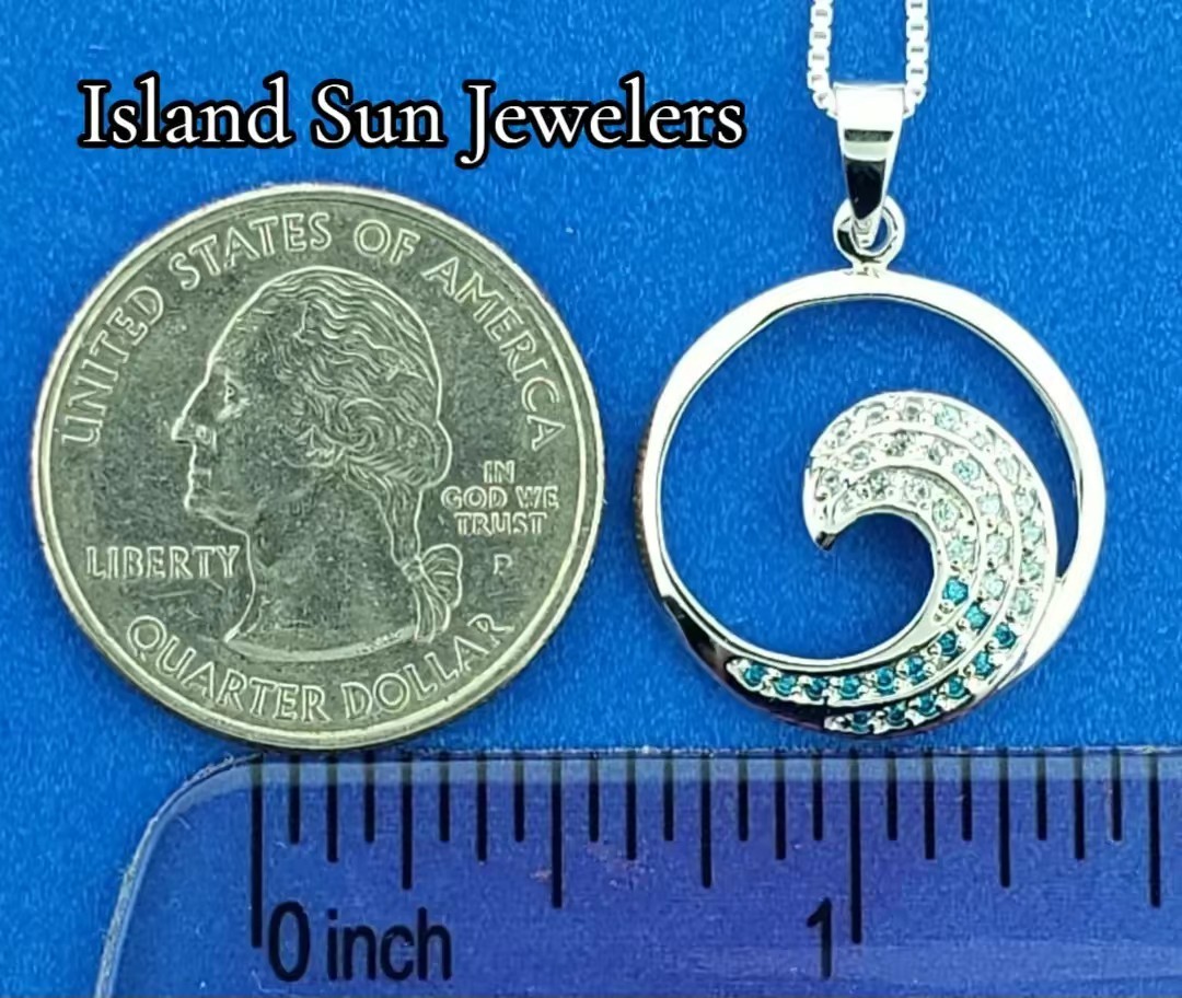 Wave Pendant, Sterling Silver