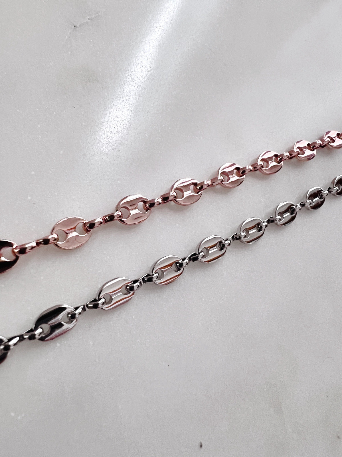 Silver Anchor Mariner Chain Necklace Rose Gold Sailor Chain Necklace Gift Idea