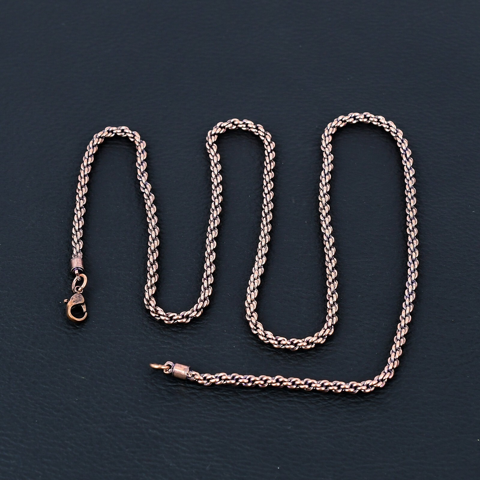 18,20,22,24,26Copper Bead Chain With Hook or Lobster Clasp, Solid Finished Chain