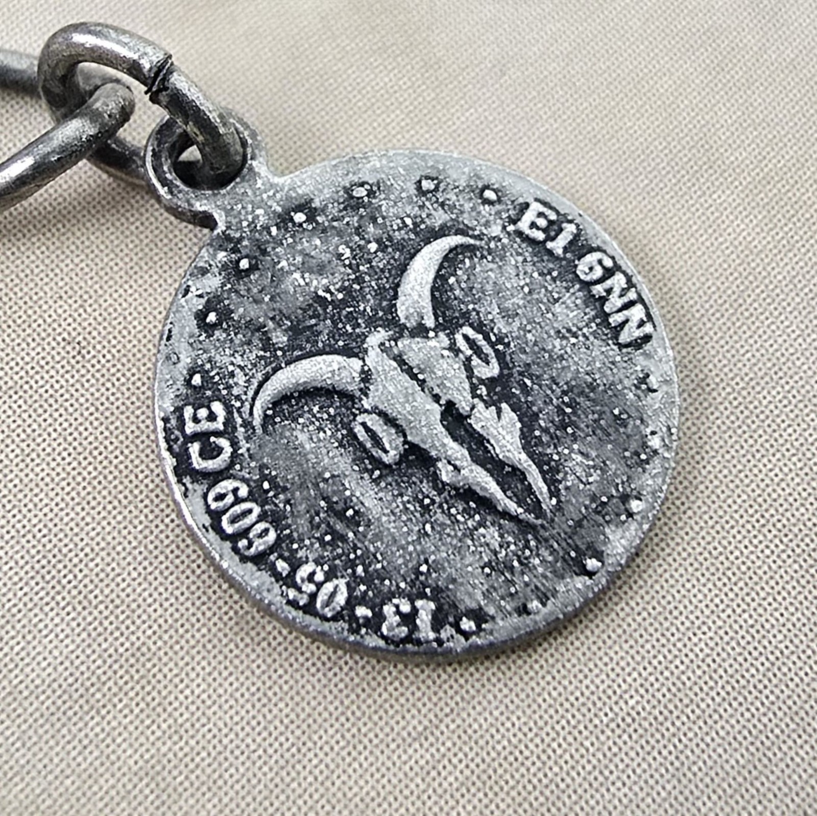 ALL SAINTS WOMENS VINTAGE DISTRESSED PADLOCK NECKLACE BLACK GREY LOCKET RARE