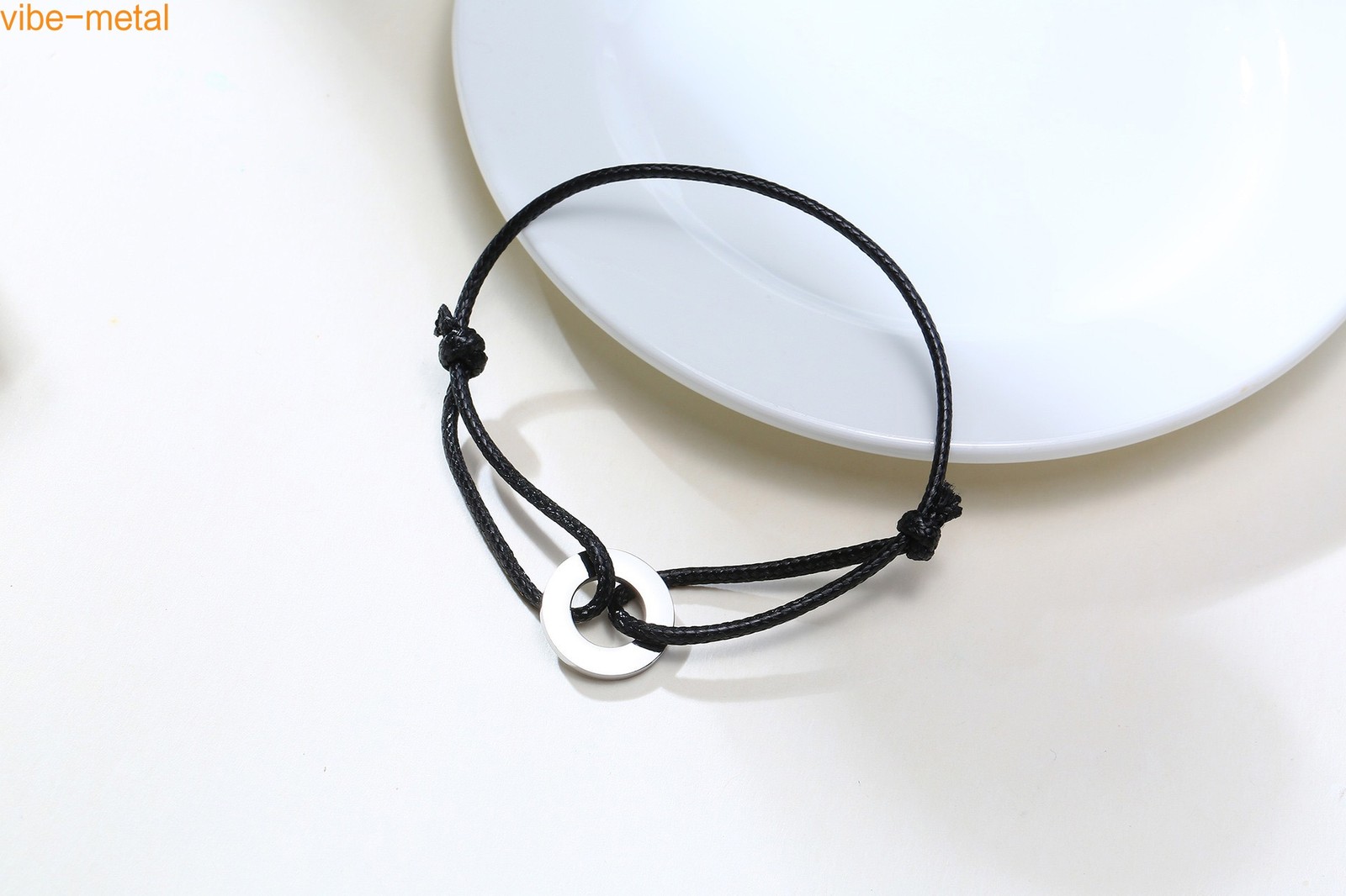 Wax Rope Adjustable Stainless Steel Woven Bracelet Women Daily Wear Classic Gift