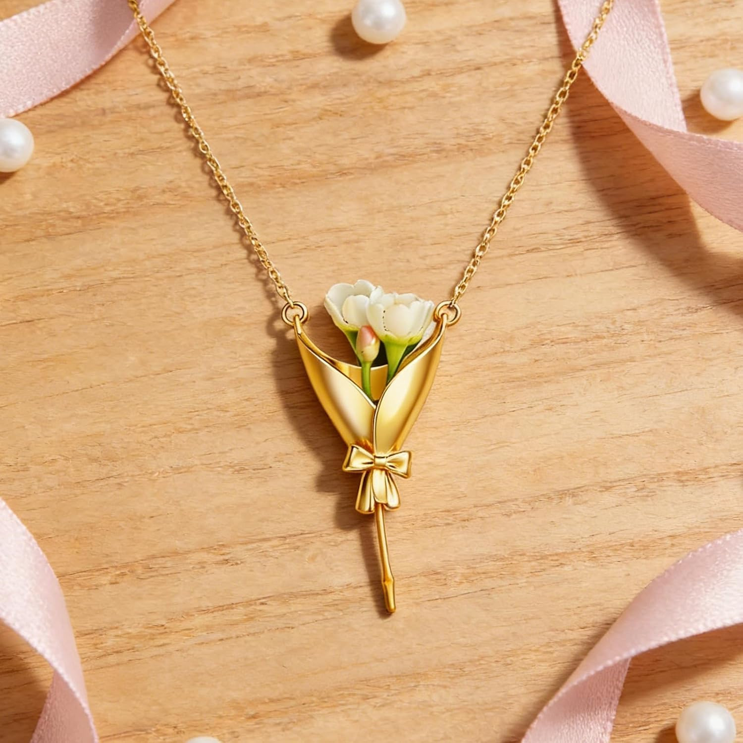 Flower Holder Necklace DIY Bouquet Necklace Wearable Mini Vase Jewelry to Insert