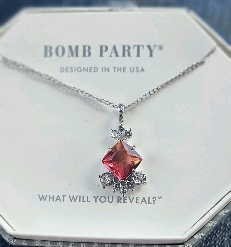 BP NECKLACE RBP2997 The Sterling Club LC Pink Bi Color Tourmaline On Silver