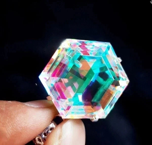 51 CT+ Flawless Rainbow Fire Mystic Topaz 925 Sterling Silver Plated Jewelry