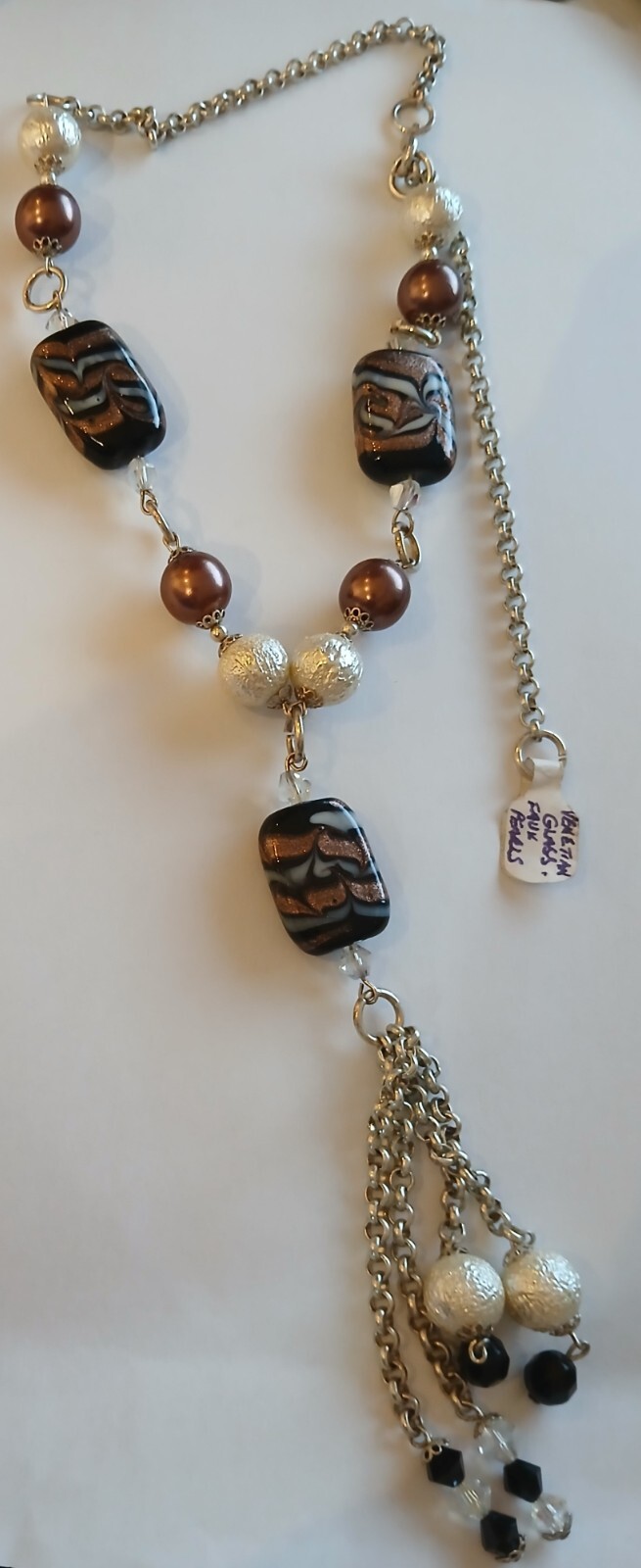 Vintage necklace of Venetian glass and faux pearls