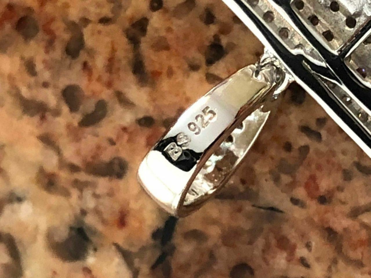 Real Solid 925 Silver AK-47 Machine Gun CZ Piece Super Icy Pendant W. Chain