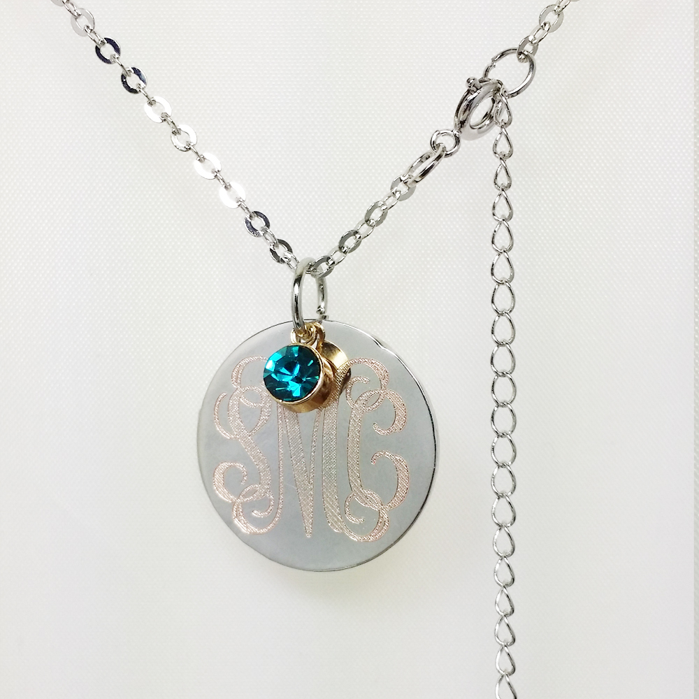 Custom Monogram Circle Necklace – Personalized Pendant in 18K Gold or Silver Gif