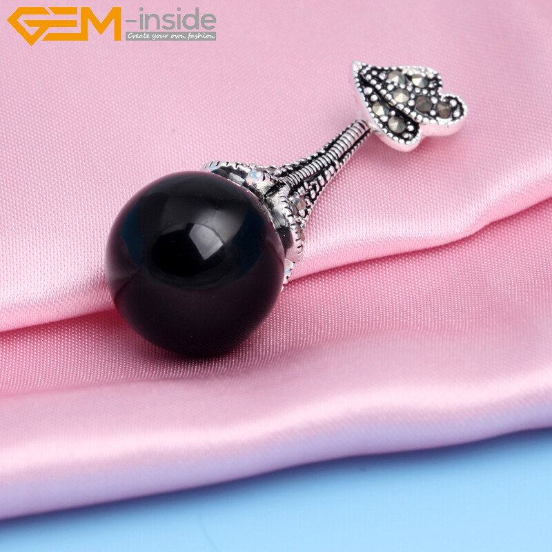 Tibetan Marcasite Silver Plated Assorted Color Stone Jewelry Necklace Pendant