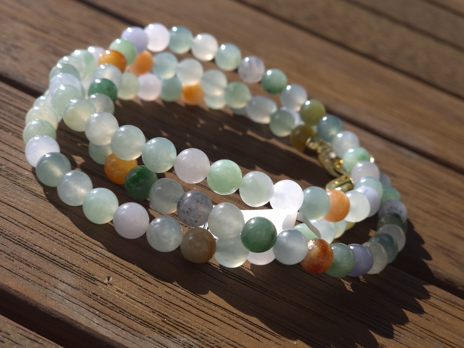 Multi-color Burmese Jadeite Necklace