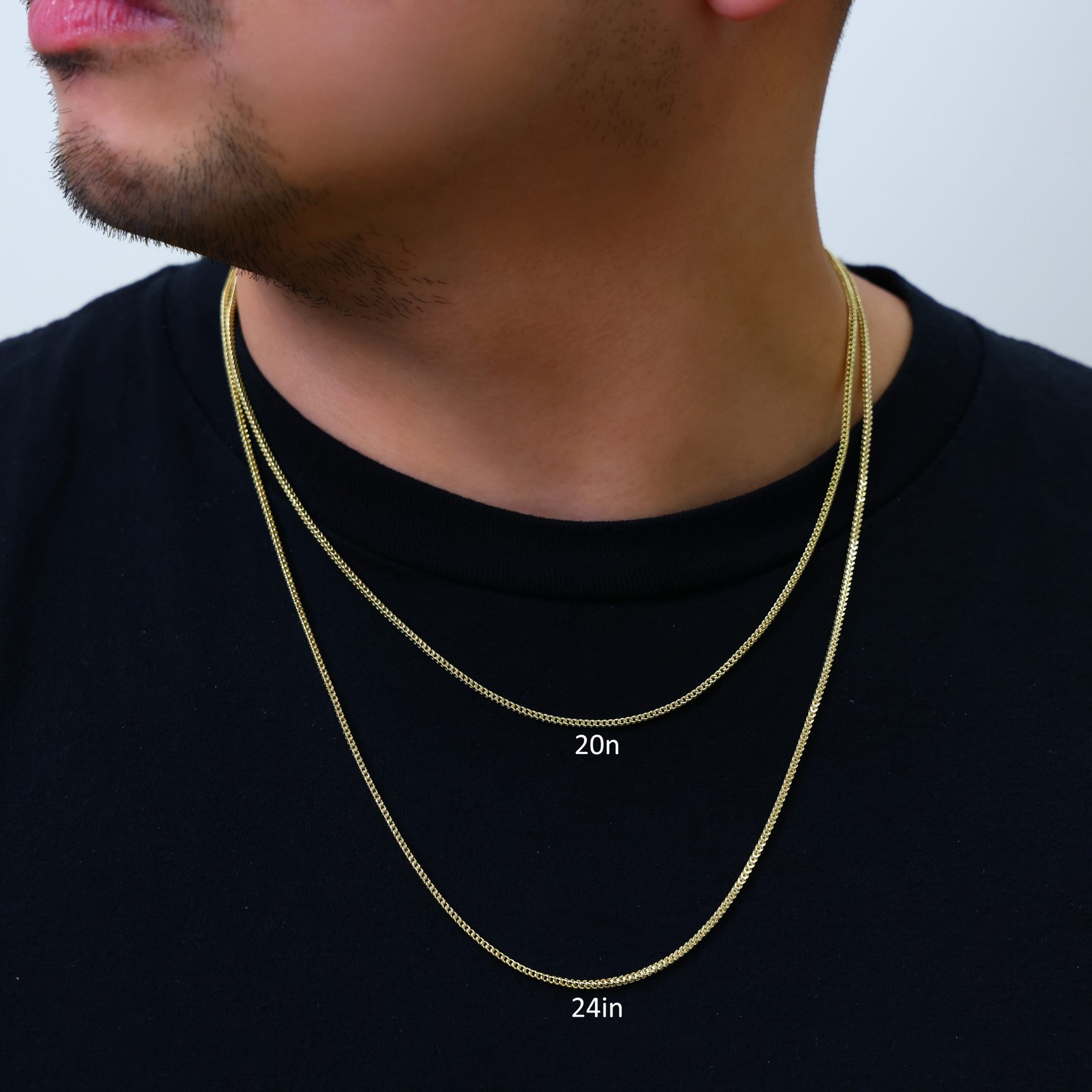 14K Yellow Gold 1.5mm-5mm Franco Square Box Chain Necklace Mens Womens 16″- 30″