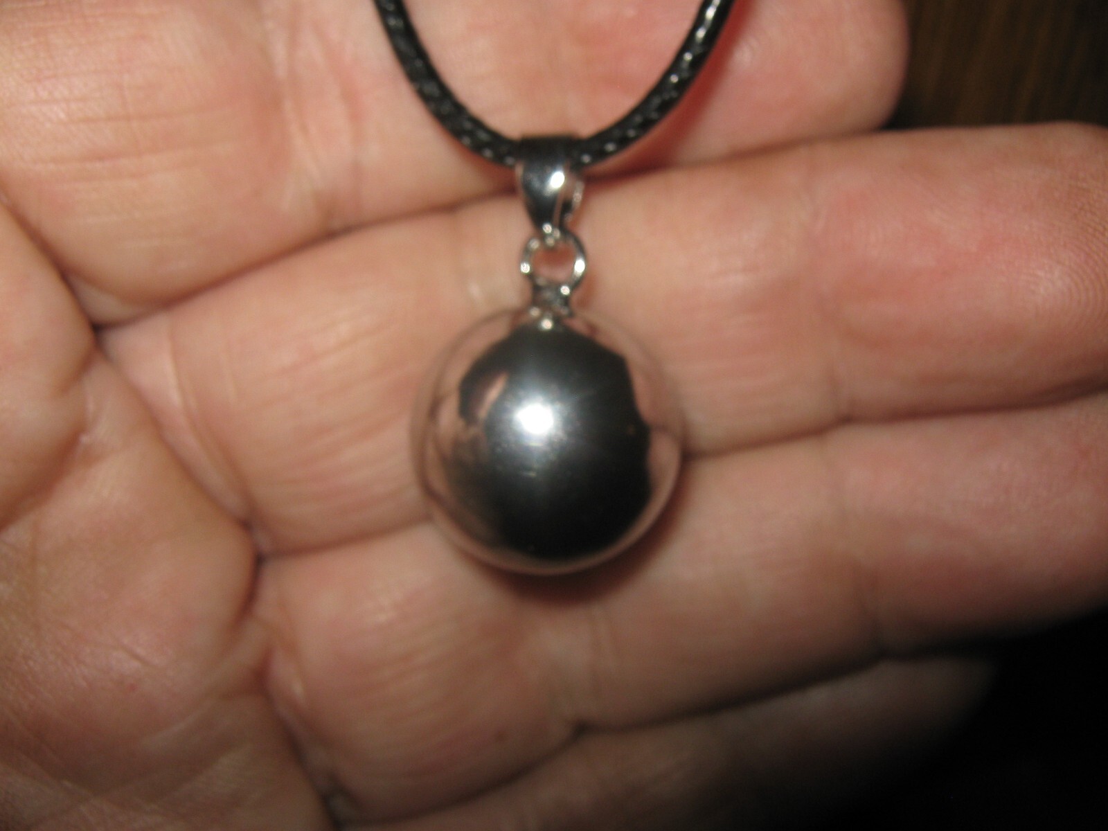 Silver 18mm Harmony Ball Round Sphere Chime Bell Bead Charm Pendant Necklace